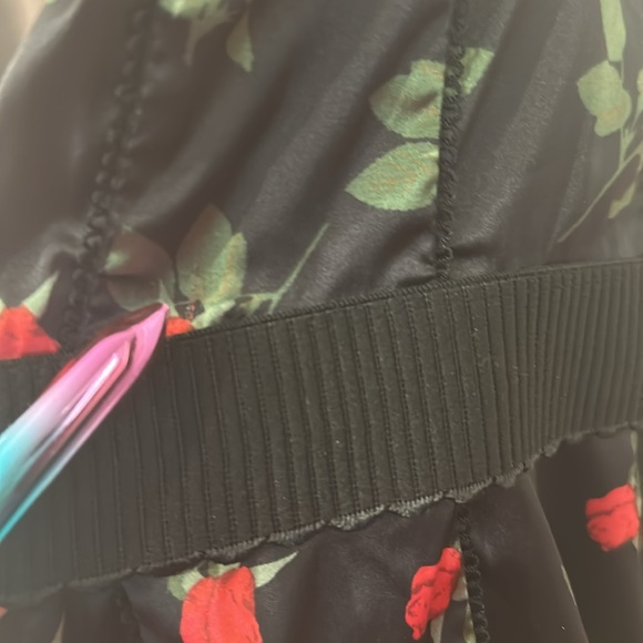 For Love and Lemons Love Song Dress Mini Dress Black Res Flowers Size XS - Picture 14 of 15